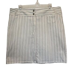 Chicos White Striped Midi Pencil Skirt Business Casual Spring Size XLg